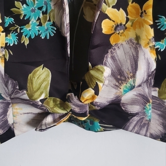 Vintage 1970 3 pieces set, size 6, black floral - Picture 3 of 13